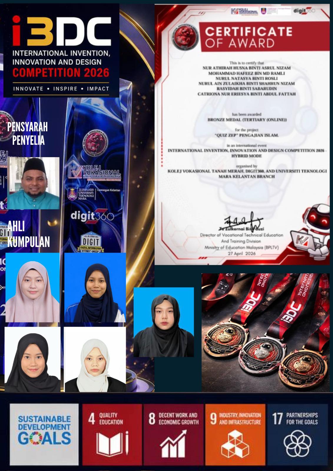 Inovasi ‘QUIZ ZEP’ bawa tuah, pasukan PMS raih gangsa di pentas antarabangsa