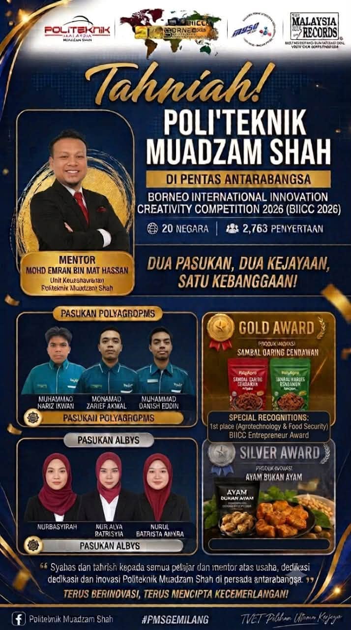 PMS Tawan BIICC 2026, Julang Empat Pengiktirafan Antarabangsa