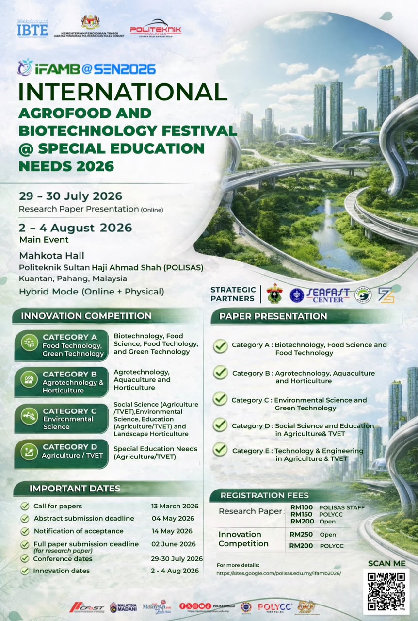 INTERNATIONAL AGROFOOD AND BIOTECHNOLOGY FESTIVAL @ SPECIAL EDUCATION NEEDS 2026 (iFAMB@SEN2026)