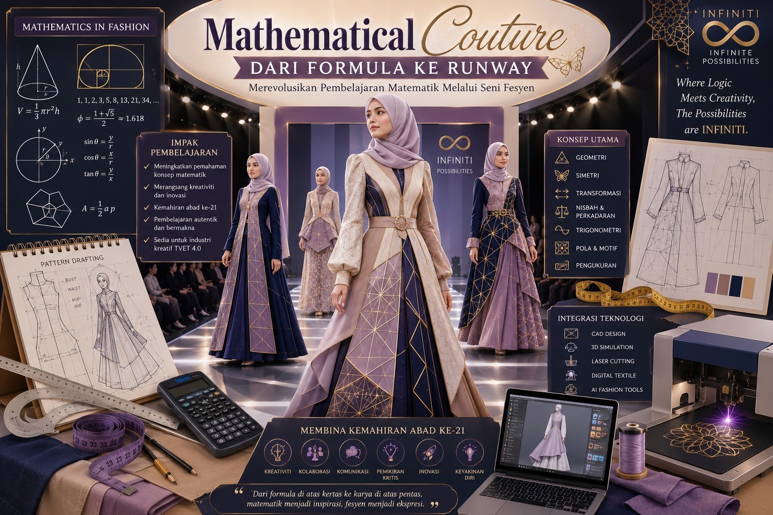 Mathematical Couture: Dari formula ke runway, merevolusikan pembelajaran Matematik melalui seni fesyen