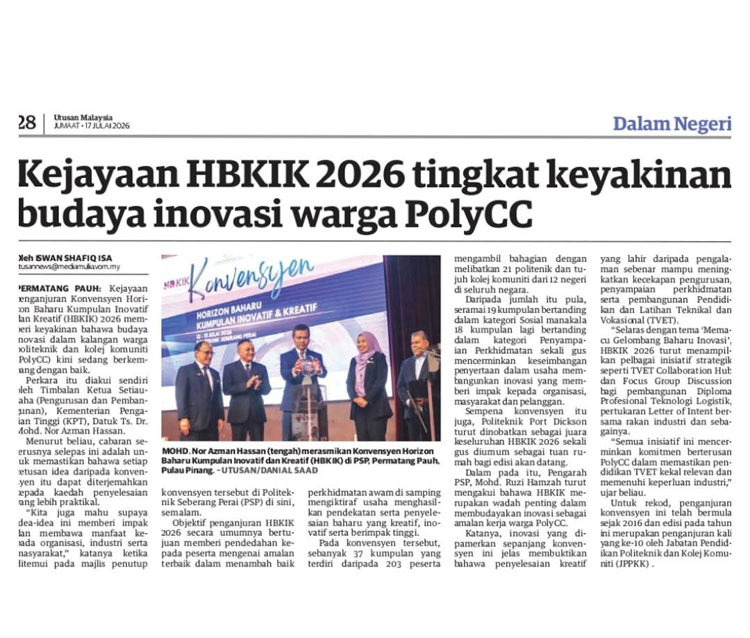 Kejayaan HBKIK 2026 tingkat keyakinan budaya inovasi warga POLYCC