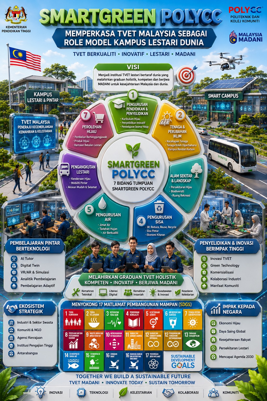 SmartGreen PolyCC: Memperkasa TVET Malaysia sebagai Role Model Kampus Lestari Dunia